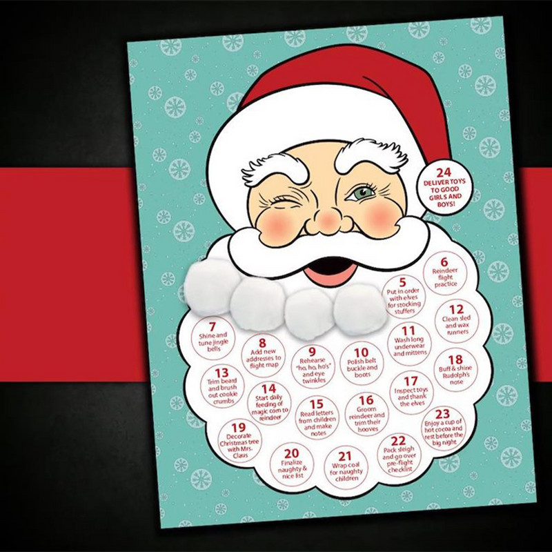 Красота Адвент календар Обратно броене до 24 дни Коледа 24 дни Обратно броене до Коледа Дядо Коледа Глава Брада Календар 2022 Вселена