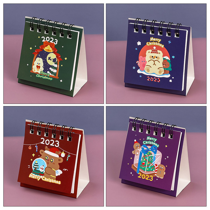 Календар Настолен Коледни стенни календари Мини джобен 2023 Standoffice Маса Настолен сувенир Парти Месечна бележка Настолен декор Прекрасен