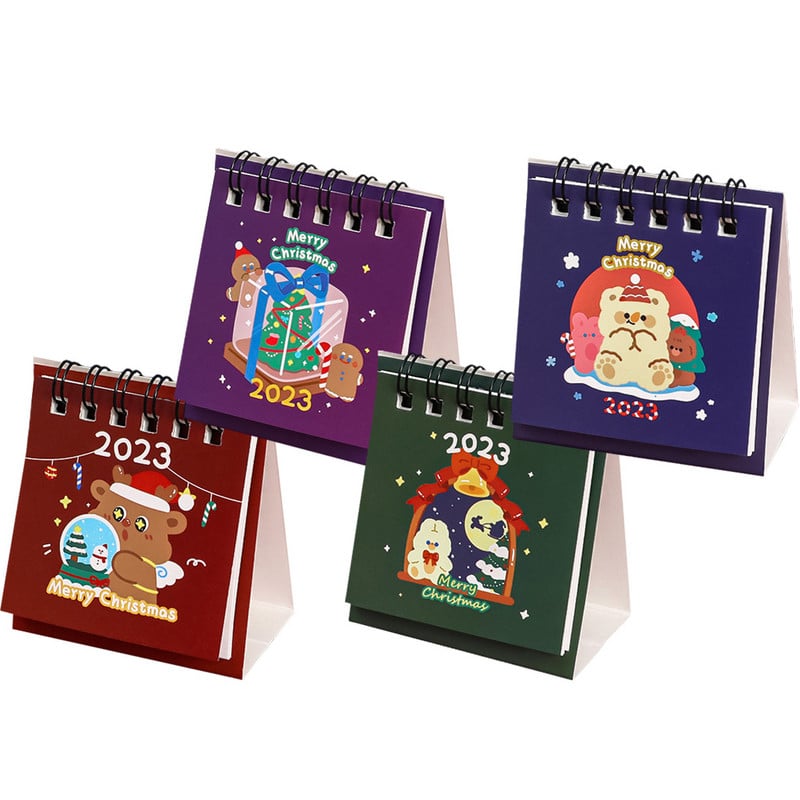 Календар Настолен Коледни стенни календари Мини джобен 2023 Standoffice Маса Настолен сувенир Парти Месечна бележка Настолен декор Прекрасен