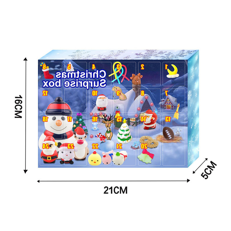 Детски играчки за декомпресия Адвентни календари 24 подаръка за обратно броене с коледни елементи за деца Деца Тийнейджъри Приятели Коледа