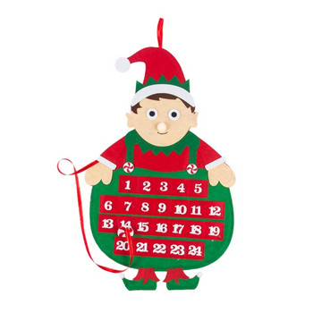Στολίδι Ημερολόγιο Αϊ-Βασίλη αντίστροφη μέτρηση Χριστουγεννιάτικο δέντρο Φιγούρα Santa Ξωτικό Σχήμα Ξωτικού Ημερολόγιο Advent Παιδιά του Άγιου Βασίλη G2AB