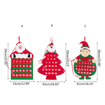 Στολίδι Ημερολόγιο Αϊ-Βασίλη αντίστροφη μέτρηση Χριστουγεννιάτικο δέντρο Φιγούρα Santa Ξωτικό Σχήμα Ξωτικού Ημερολόγιο Advent Παιδιά του Άγιου Βασίλη G2AB