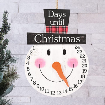 Ξύλινο χριστουγεννιάτικο μενταγιόν Δημιουργικό Ημερολόγιο Χιονάνθρωπος Αντίστροφη μέτρηση Στολίδια Καλά Χριστουγεννιάτικη διακόσμηση για το σπίτι 2021 Ευτυχισμένη Πρωτοχρονιά