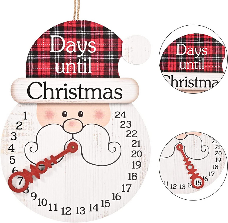 Дървен коледен висулка Творчески снежен човек Календар с обратно броене Оранси Весела Коледа Декор за дома 2021 Честита Нова Година Услуга