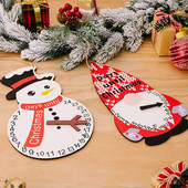 Santa Claus Snowman Ξύλινο Ημερολόγιο Advent με τσέπες 24 Days Hanging Christmas Countdown Felt Calendar για εσωτερική διακόσμηση σπιτιού