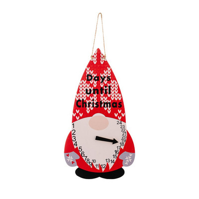 Santa Claus Snowman Ξύλινο Ημερολόγιο Advent με τσέπες 24 Days Hanging Christmas Countdown Felt Calendar για εσωτερική διακόσμηση σπιτιού