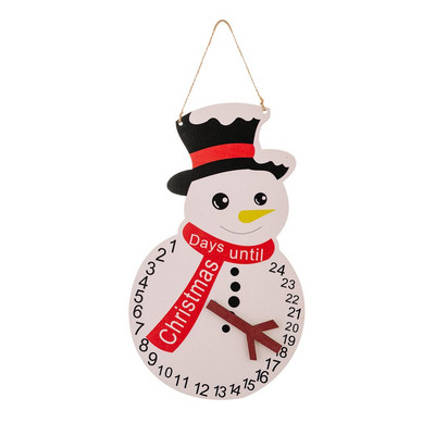 Santa Claus Snowman Ξύλινο Ημερολόγιο Advent με τσέπες 24 Days Hanging Christmas Countdown Felt Calendar για εσωτερική διακόσμηση σπιτιού