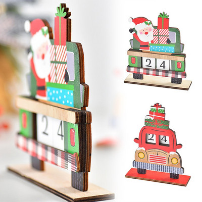 Χριστουγεννιάτικα ζωγραφισμένα ξύλινα δημιουργικά στολίδια ημερολογίου DIY παιδικά συναρμολογημένα δώρα συναρμολόγηση Χριστουγεννιάτικα στολίδια διακόσμησης