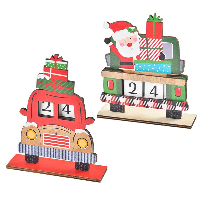 Коледни рисувани дървени творчески Направи си сам календар орнаменти детски сглобени подаръци за сглобяване Коледна украса орнаменти