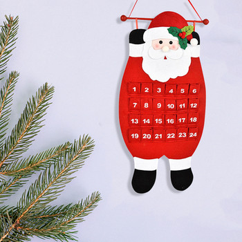 Творчески настолен календар с джобове Преносим коледен календар Красив цветен 24-дневен висящ за декорация на празнично парти у дома