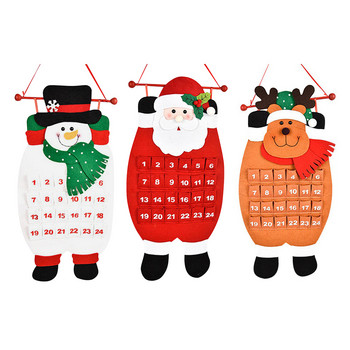 Δημιουργικό επιτραπέζιο ημερολόγιο με τσέπες Φορητό χριστουγεννιάτικο ημερολόγιο Όμορφο πολύχρωμο κρεμαστό 24 ημερών για διακόσμηση πάρτι διακοπών στο σπίτι
