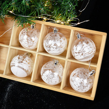 6τμχ 6cm Διάφανες χριστουγεννιάτικες μπάλες από χιόνι Μενταγιόν για διακόσμηση χριστουγεννιάτικου δέντρου Διαφανή μπιχλιμπίδια Κρεμαστά Χριστουγεννιάτικα στολίδια
