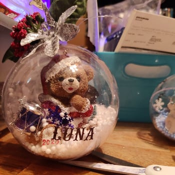Χριστουγεννιάτικη διάφανη μπάλα 4-10 εκατοστών, πλαστική μπιχλιμπίδι που γεμίζει με χριστουγεννιάτικο δέντρο Κρεμαστά στολίδια για το σπίτι γαμήλιο πάρτι Κουτί δώρου