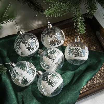 6tk/karp 6cm läbipaistev maalimine jõuluball uusaasta kuuseehted Kodukaunistus 2023 Noel Navidadi kingitused