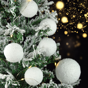 4-10 εκ. Λευκή Χριστουγεννιάτικη Μπάλα Χριστουγεννιάτικο Δέντρο Κρεμαστό Στολίδι Μενταγιόν Στρογγυλές Μπάλες από αφρό DIY Craft Navidad Διακόσμηση για το σπίτι Πρωτοχρονιά