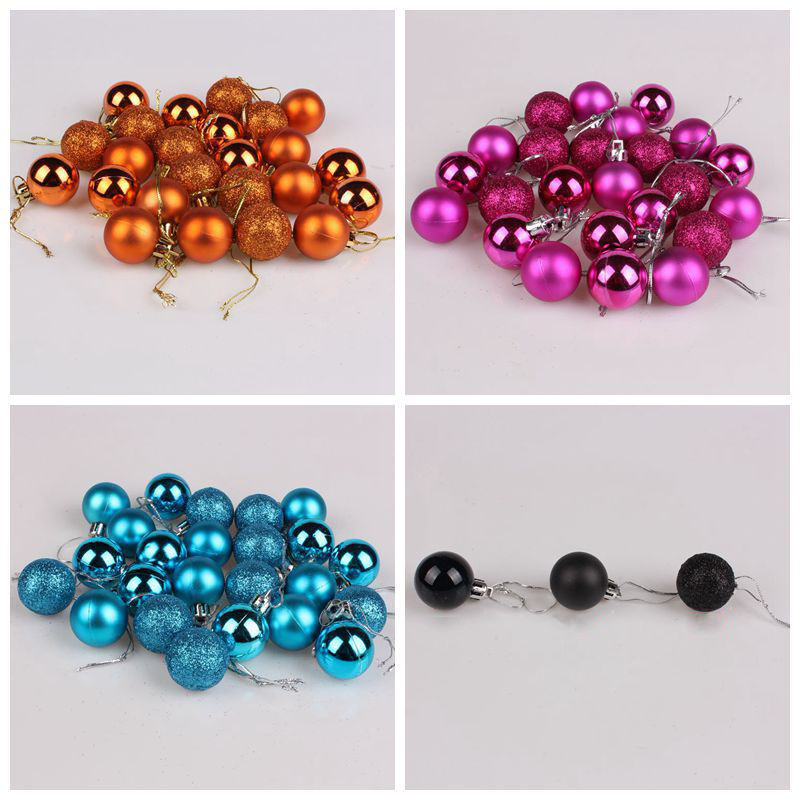 24 бр./компл. 12 цвята бляскави коледни безделници Орнамент Топка Парти Украса за домашна градина за украса на коледно дърво