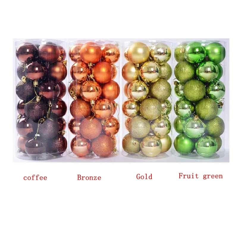 PGY 24PCS Коледни топки Коледна елха Декорации Коледни орнаменти 3cm/4cm/6cm/8cm Топка от полистирол САЩ Новогодишни подаръци Home A