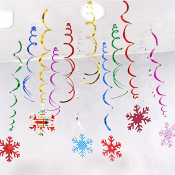Коледна украса Спирала Pvc висяща панделка Новогодишни парти орнаменти Оформление на гирлянди за дома Цветен фестивал на Дядо Коледа Suppli