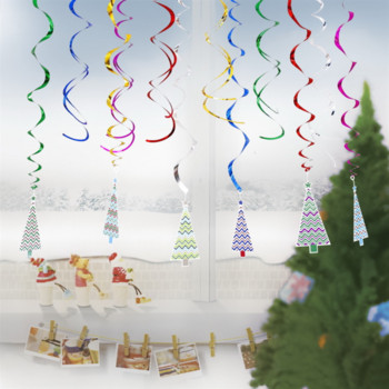 Χριστουγεννιάτικη διακόσμηση Spiral Pvc Κρεμαστή Κορδέλα Πρωτοχρονιάτικα Στολίδια για Γιρλάντα Σπίτι Διάταξη γιρλάντα Πολύχρωμο Φεστιβάλ Άγιου Βασίλη