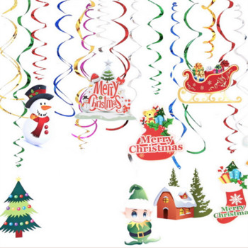 Коледна украса Спирала Pvc висяща панделка Новогодишни парти орнаменти Оформление на гирлянди за дома Цветен фестивал на Дядо Коледа Suppli