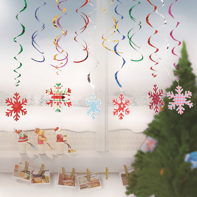 Ziemassvētku rotājumi Spirālveida PVC piekarināmā lente Jaungada ballītes rotājumi Mājas vītnes izkārtojums Krāsains Ziemassvētku vecīša festivāla piederumi