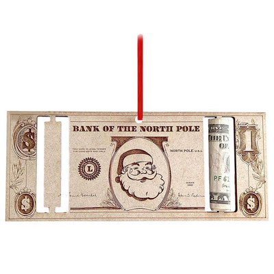 Ziemassvētku naudas turētājs koka brīvdienu unikāls piekarināms naudas dāvanu turētājs Ziemassvētku dāvanu koka kulonu rotājumi viesistabai