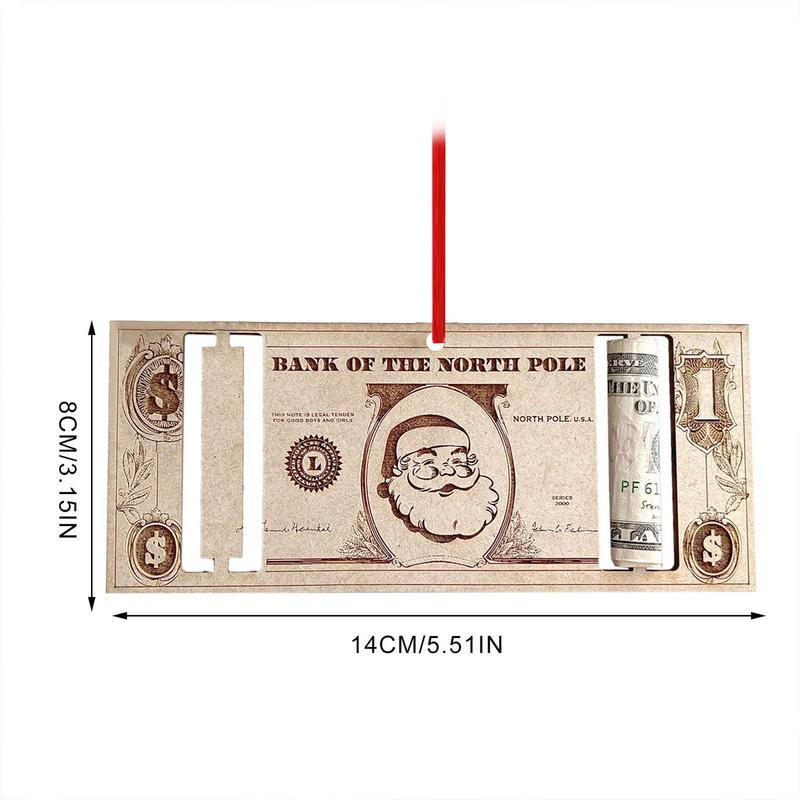 Ziemassvētku naudas turētājs koka brīvdienu unikāls piekarināms naudas dāvanu turētājs Ziemassvētku dāvanu koka kulonu rotājumi viesistabai