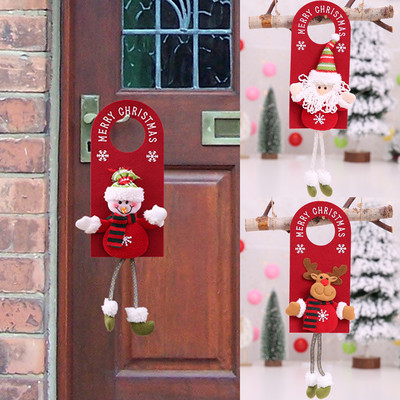 48x14cm Коледни висящи висулки за вратата Закачалка за вратата на Дядо Коледа Коледен дом Нова година 2022 Декорация Коледна украса за дома