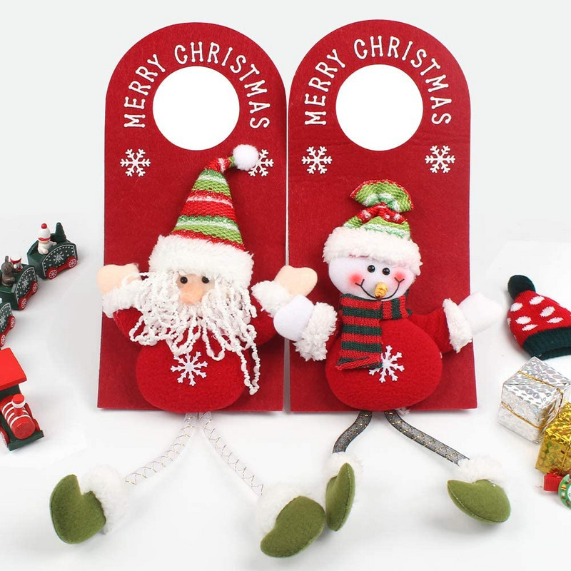 48x14cm Ziemassvētku durvju piekaramie kuloni Ziemassvētku vecīša durvju pakaramais Ziemassvētku mājas Jaunais gads 2022 Dekorācija Ziemassvētku rotājumi mājām