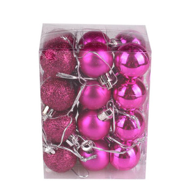 Jõulupall Jõulupuu pallid 24tk 30mm Xmas Decor Pühadepeo kaunistus Kuldne roosa šampanjapunane uusaasta kingitus