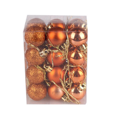 Jõulupall Jõulupuu pallid 24tk 30mm Xmas Decor Pühadepeo kaunistus Kuldne roosa šampanjapunane uusaasta kingitus