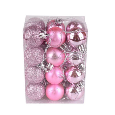 Jõulupall Jõulupuu pallid 24tk 30mm Xmas Decor Pühadepeo kaunistus Kuldne roosa šampanjapunane uusaasta kingitus