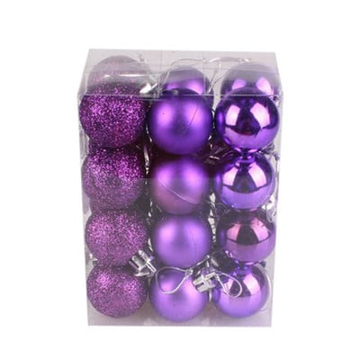 Jõulupall Jõulupuu pallid 24tk 30mm Xmas Decor Pühadepeo kaunistus Kuldne roosa šampanjapunane uusaasta kingitus