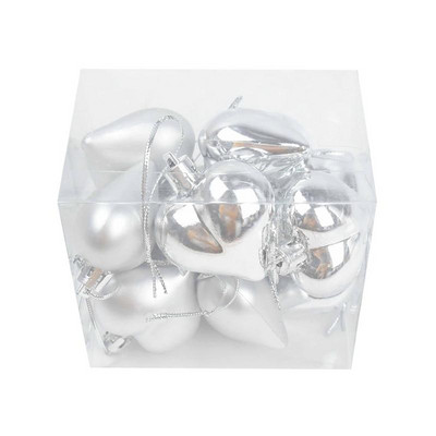 12 τμχ Heart Star Shape Christmas Ball Χριστουγεννιάτικο δέντρο πλαστικό κρεμαστό μενταγιόν Στολίδι Πρωτοχρονιάτικο πάρτι για το σπίτι Φεστιβάλ