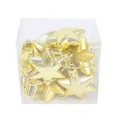 12 τμχ Heart Star Shape Christmas Ball Χριστουγεννιάτικο δέντρο πλαστικό κρεμαστό μενταγιόν Στολίδι Πρωτοχρονιάτικο πάρτι για το σπίτι Φεστιβάλ