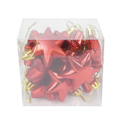 12 τμχ Heart Star Shape Christmas Ball Χριστουγεννιάτικο δέντρο πλαστικό κρεμαστό μενταγιόν Στολίδι Πρωτοχρονιάτικο πάρτι για το σπίτι Φεστιβάλ