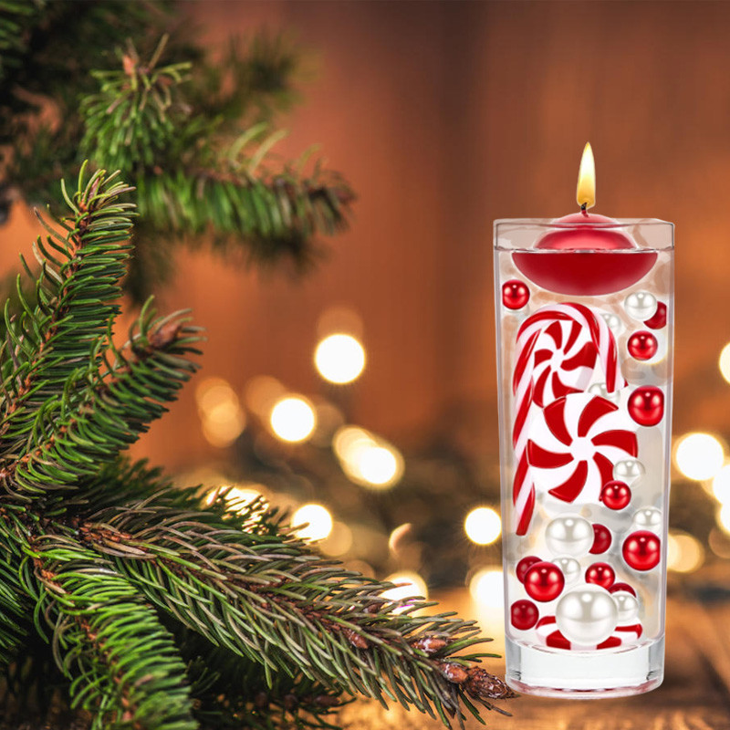 Коледна ваза Пълнеж Перла за ваза Candyland Перли Водни гелове Мъниста Плаващи свещи Централен елемент за декорация на коледно парти