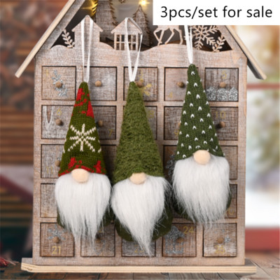 Navidad 3τμχ Κρεμαστό με κούκλα χωρίς πρόσωπο Old Man Forest 2022 Χριστουγεννιάτικη διακόσμηση σπιτιού Απρόσωπη κούκλα Στολίδι Καλή Χρονιά Natal