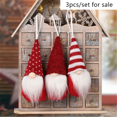 Navidad 3τμχ Κρεμαστό με κούκλα χωρίς πρόσωπο Old Man Forest 2022 Χριστουγεννιάτικη διακόσμηση σπιτιού Απρόσωπη κούκλα Στολίδι Καλή Χρονιά Natal