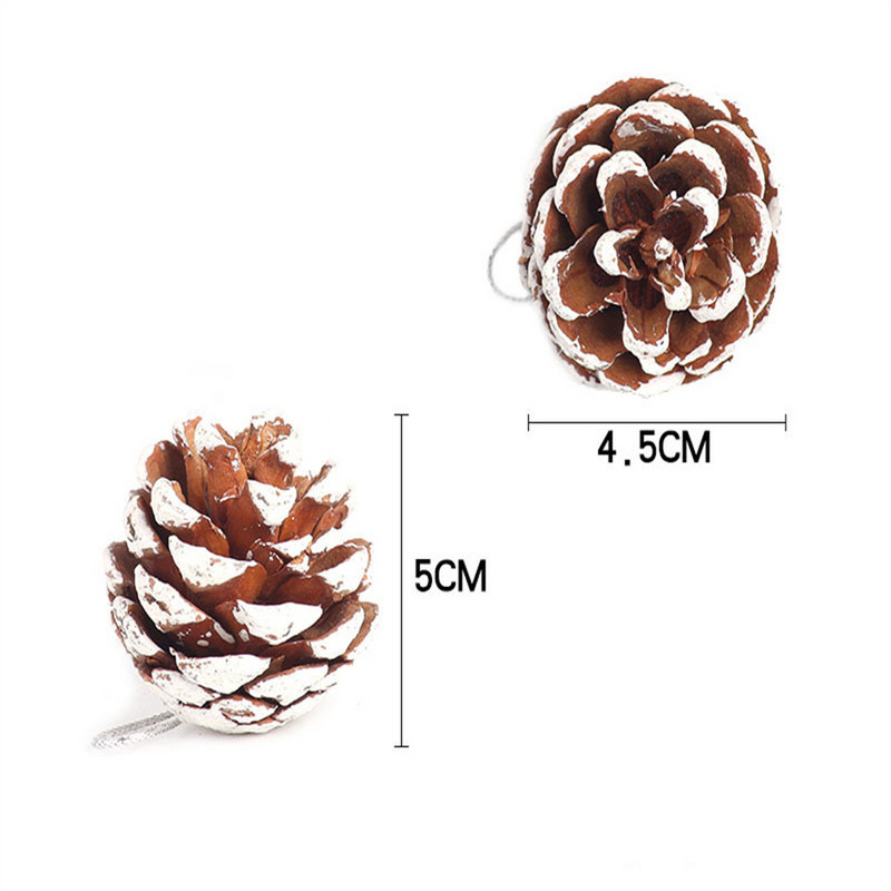 Нови 9 бр./компл. Декорации за коледно дърво Естествени шишарки Висящи орнаменти Коледен бор Висулка Новогодишен Коледен празничен парти декор