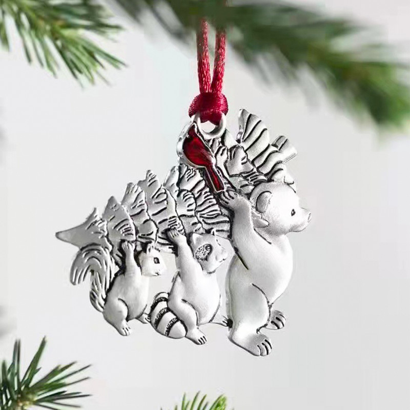 Висулка от сплав Коледна украса Снежен човек Кученце Монограм Коледна елха Висулка Орнаменти Метален декор за стая Нова година Детски подарък