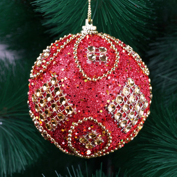 Υψηλής ποιότητας Merry Christmas Rhinestone Balls Glitter For Home Χριστουγεννιάτικες μπάλες από αφρό που κρέμονται στολίδι Χριστουγεννιάτικες μπάλες διακόσμησης