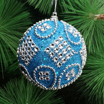 Υψηλής ποιότητας Merry Christmas Rhinestone Balls Glitter For Home Χριστουγεννιάτικες μπάλες από αφρό που κρέμονται στολίδι Χριστουγεννιάτικες μπάλες διακόσμησης