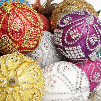 Υψηλής ποιότητας Merry Christmas Rhinestone Balls Glitter For Home Χριστουγεννιάτικες μπάλες από αφρό που κρέμονται στολίδι Χριστουγεννιάτικες μπάλες διακόσμησης