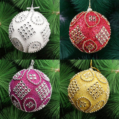 Υψηλής ποιότητας Merry Christmas Rhinestone Balls Glitter For Home Χριστουγεννιάτικες μπάλες από αφρό που κρέμονται στολίδι Χριστουγεννιάτικες μπάλες διακόσμησης