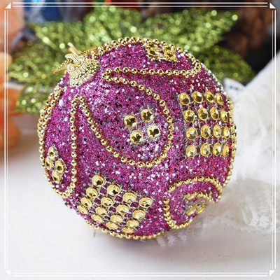 Υψηλής ποιότητας Merry Christmas Rhinestone Balls Glitter For Home Χριστουγεννιάτικες μπάλες από αφρό που κρέμονται στολίδι Χριστουγεννιάτικες μπάλες διακόσμησης