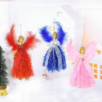Ангелски висулки Орнаменти с крила Сватбена Коледна елха Новогодишни подаръци Ангелски кукли Noel Navidad Коледен домашен висящ декор