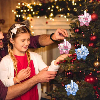 Baby First Christmas Ornament Χριστουγεννιάτικα στολίδια 2022 With In Tree Ornament With Christmas Snowflake Snowbaby stocking X0I8