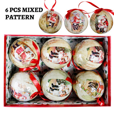 6 TK jõulupuu rippuvate pallide kaunistused, kingitused uueks aastaks Navidad Eazy Hang Ball ehe DIY jõulupidu