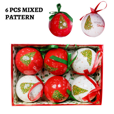 6 TK jõulupuu rippuvate pallide kaunistused, kingitused uueks aastaks Navidad Eazy Hang Ball ehe DIY jõulupidu